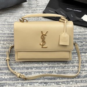 Replica Saint Laurent 634723 YSL MEDIUM SUNSET SATCHEL Bag IN Yellow SMOOTH LEATHER