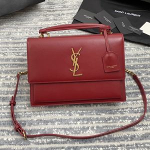 Replica Saint Laurent 634723 YSL MEDIUM SUNSET SATCHEL Bag IN Red SMOOTH LEATHER