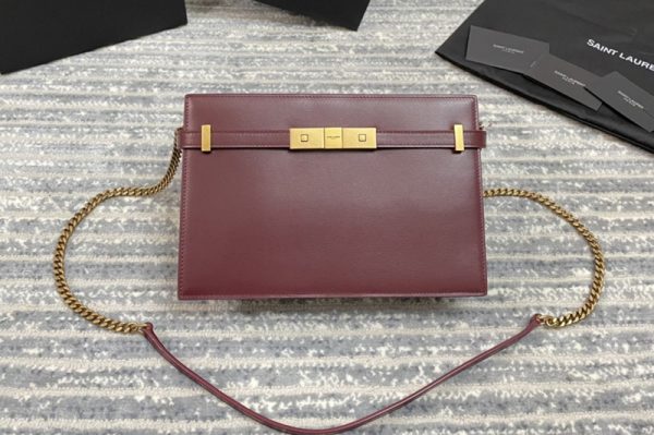 Replica Saint Laurent 636478 YSL NEW MANHATTAN POUCH IN Red BOX SAINT LAURENT LEATHER