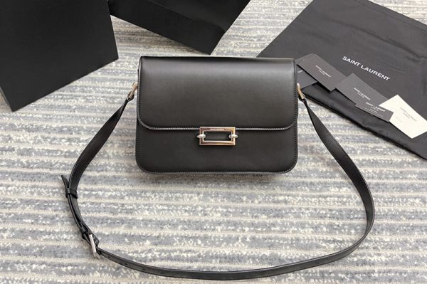 Replica Saint Laurent 657186 YSL le pave satchel bag in Black smooth leather