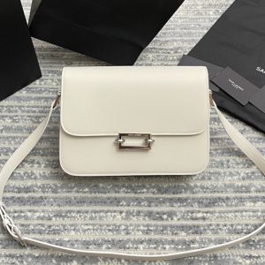 Replica Saint Laurent 657186 YSL le pave satchel bag in White smooth leather