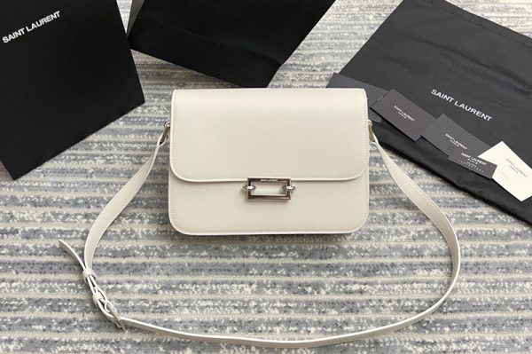 Replica Saint Laurent 657186 YSL le pave satchel bag in White smooth leather