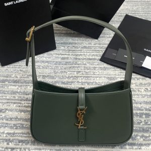 Replica Saint Laurent 657228 YSL LE 5 À 7 HOBO BAG IN Green Smooth LEATHER