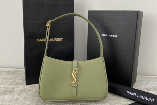 Replica Saint Laurent 657228 YSL LE 5 À 7 HOBO BAG IN Green Smooth LEATHER