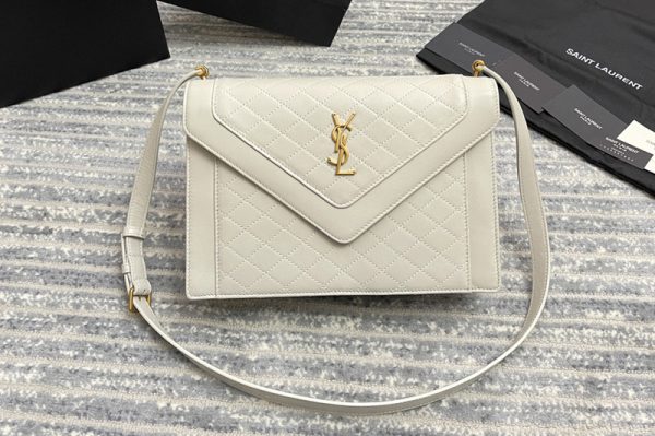 Replica Saint Laurent 668863 YSL GABY SATCHEL bag IN White VINTAGE LAMBSKIN