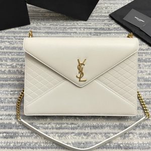 Replica Saint Laurent 668864 YSL GABY CHAIN BAG IN White VINTAGE LAMBSKIN