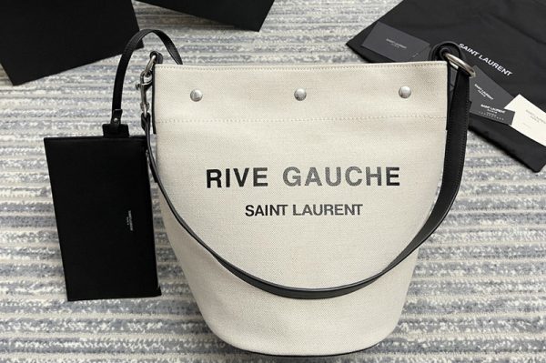 Replica Saint Laurent 669299 YSL rive gauche bucket bag in linen