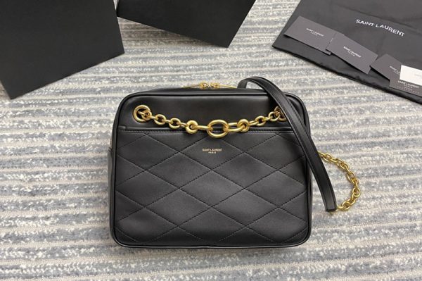 Replica Saint Laurent 669308 YSL LE MAILLON SMALL CHAIN BAG IN Black QUILTED LAMBSKIN