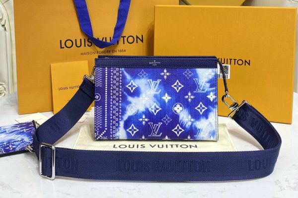 Replica Louis Vuitton M81431 LV Gaston Wearable Wallet in Blue Cowhide leather