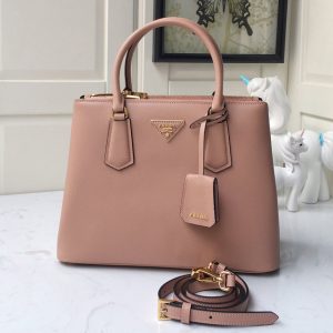 Replica Prada 1BA232 Medium Prada Galleria Saffiano leather bag in Pink Saffiano leather