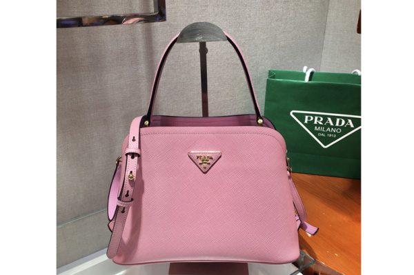 Replica Prada 1BA282 Medium Saffiano Leather Prada Matinee Bag in Pink Saffiano Leather