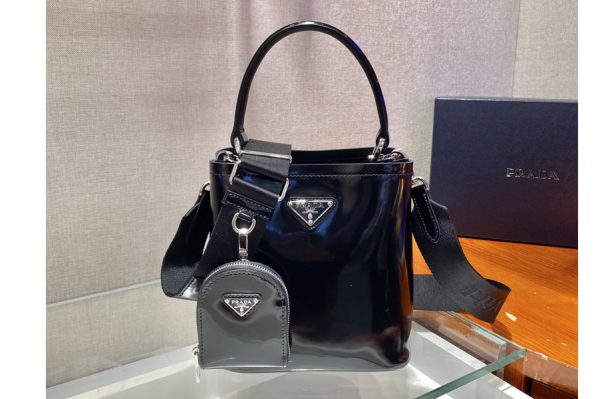 Replica Prada 1BA319 Prada Panier Bag in Black Leather