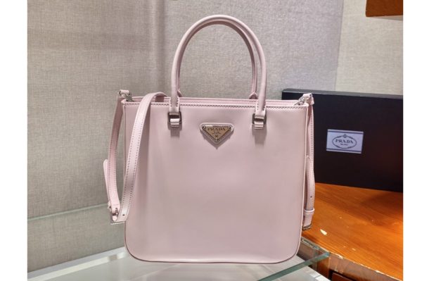 Replica Prada 1BA330 Brushed leather tote bag in Pink Leather