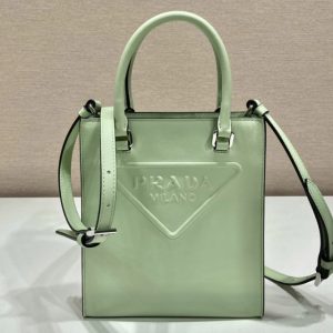 Replica Prada 1BA333 leather bag in Green leather