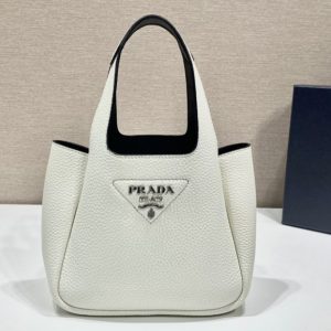 Replica Prada 1BA349 Leather handbag in White Leather