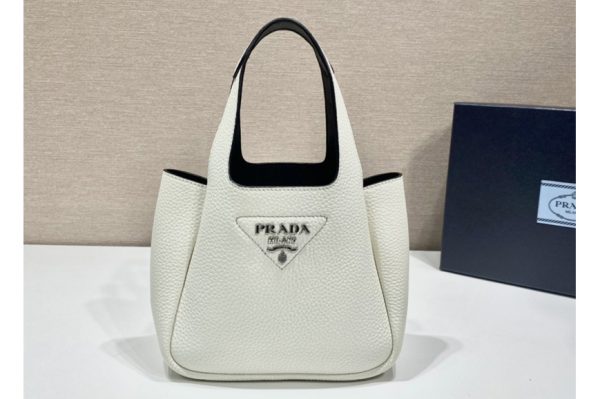 Replica Prada 1BA349 Leather handbag in White Leather