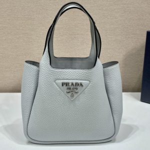 Replica Prada 1BA349 Leather handbag in Gray Leather