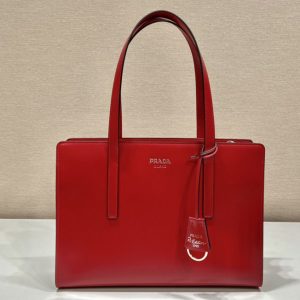 Replica Prada 1BA350 Re-Edition 1995 brushed-leather medium handbag in Red Leather