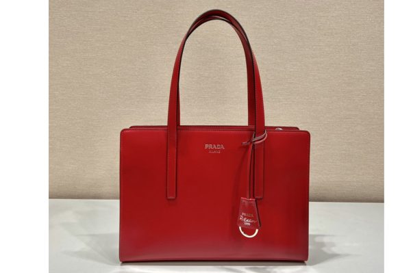 Replica Prada 1BA350 Re-Edition 1995 brushed-leather medium handbag in Red Leather