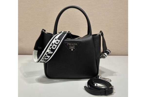 Replica Prada 1BC145 Small leather handbag in Black Leather