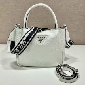 Replica Prada 1BC145 Small leather handbag in White Leather