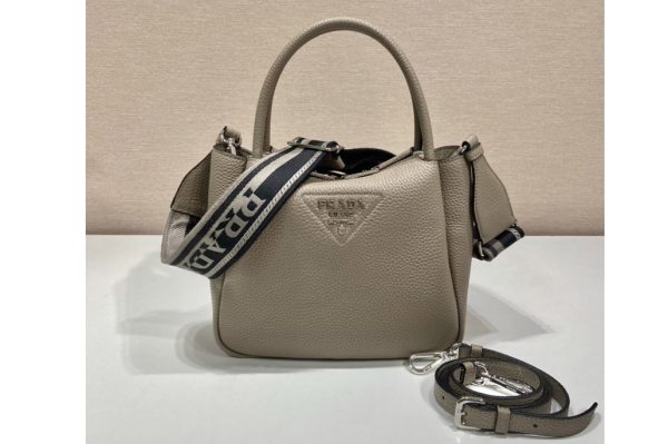 Replica Prada 1BC145 Small leather handbag in Gray Leather