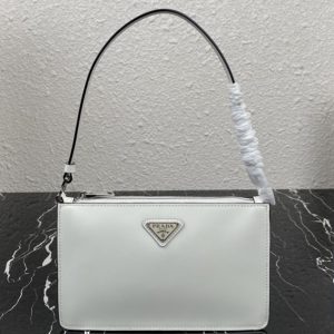 Replica Prada 1BC155 Brushed leather mini-bag in White brushed leather