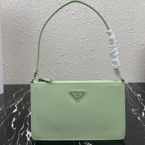 Replica Prada 1BC155 Brushed leather mini-bag in Green brushed leather