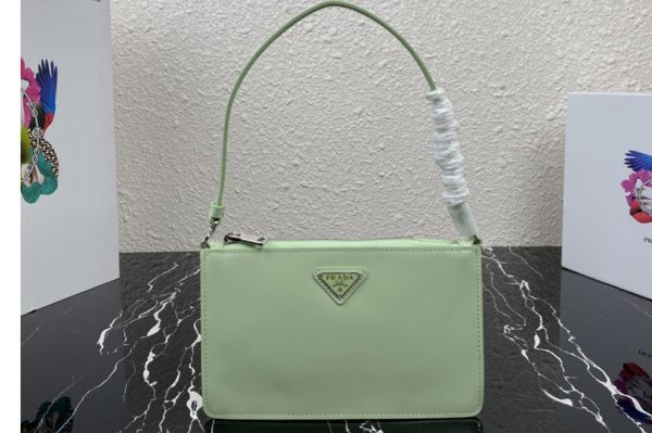 Replica Prada 1BC155 Brushed leather mini-bag in Green brushed leather