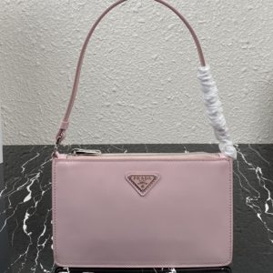 Replica Prada 1BC155 Brushed leather mini-bag in Pink brushed leather