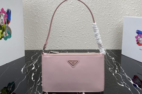 Replica Prada 1BC155 Brushed leather mini-bag in Pink brushed leather