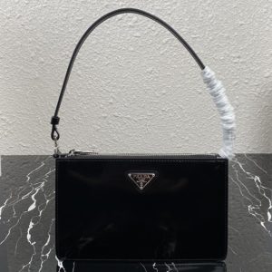 Replica Prada 1BC155 Brushed leather mini-bag in Black brushed leather