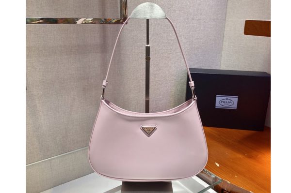 Replica Prada 1BC499 Prada Cleo brushed leather shoulder bag in Pink brushed leather