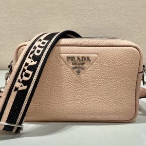 Replica Prada 1BH082 Leather bag with shoulder strap on Water Lily Leather