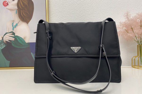 Replica Prada 1BD182 invites Shoulder bag in black nylon