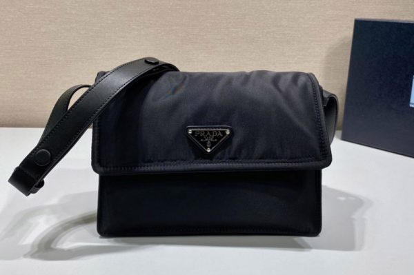 Replica Prada 1BD258 Mini padded Re-Nylon shoulder bag in Black Nylon