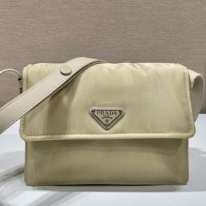 Replica Prada 1BD258 Mini padded Re-Nylon shoulder bag in Yellow Nylon