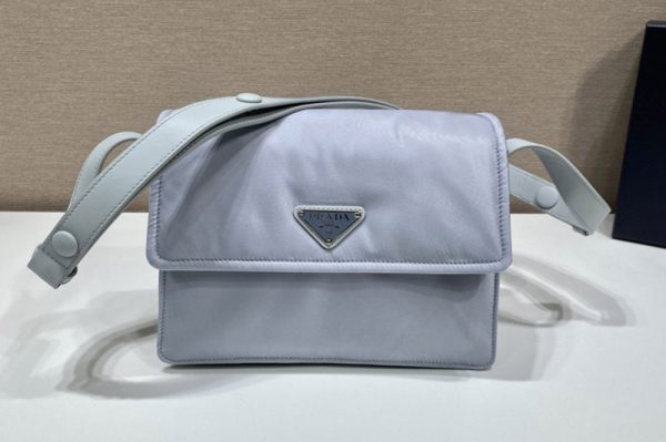 Replica Prada 1BD258 Mini padded Re-Nylon shoulder bag in Blue Nylon