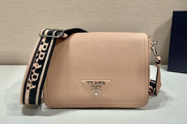 Replica Prada 1BD314 Leather shoulder bag on Water Lily Leather