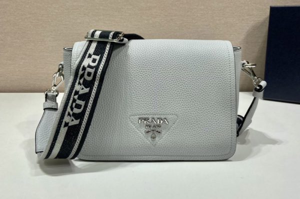 Replica Prada 1BD314 Leather shoulder bag on Gray Leather