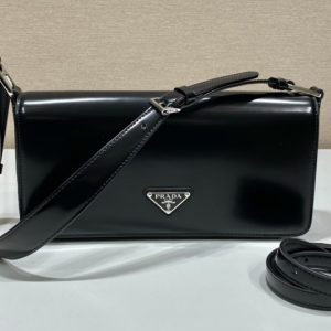 Replica Prada 1BD323 Brushed leather Prada Femme bag in Black Leather