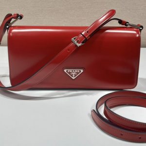 Replica Prada 1BD323 Brushed leather Prada Femme bag in Red Leather