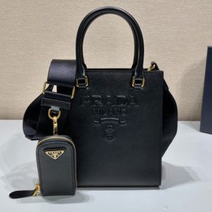 Replica Prada 1BA333 Small Saffiano leather handbag in Black Saffiano leather