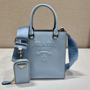 Replica Prada 1BA333 Small Saffiano leather handbag in Blue Saffiano leather