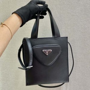 Replica Prada 1BG418 Nappa leather tote bag in Black nappa leather