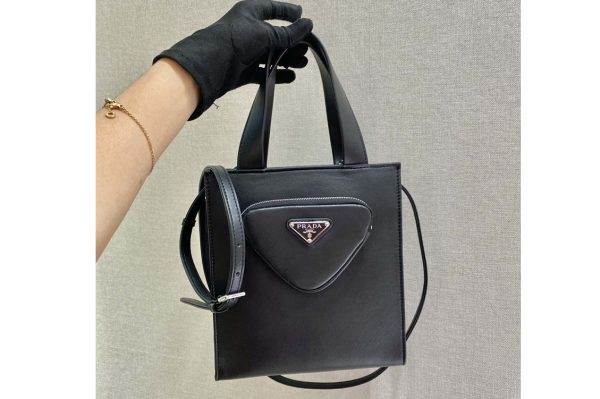 Replica Prada 1BG418 Nappa leather tote bag in Black nappa leather