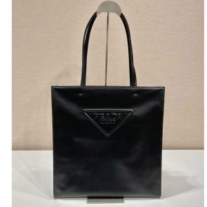 Replica Prada 1BG429 Leather tote bag in Black Leather