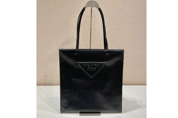 Replica Prada 1BG429 Leather tote bag in Black Leather