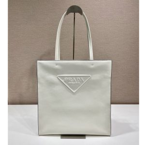 Replica Prada 1BG429 Leather tote bag in White Leather