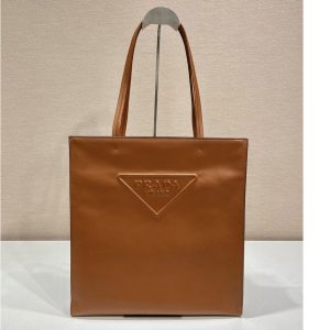 Replica Prada 1BG429 Leather tote bag in Brown Leather